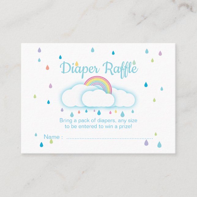 Diaper Raffle Biljett RainDrop Baby Shower (Framsida)