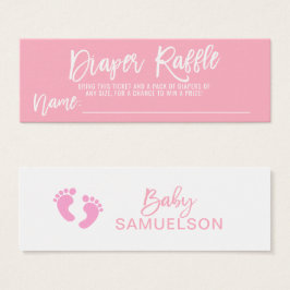 DIAPER RAFFLE Biljett Rosa Girl Baby Shower