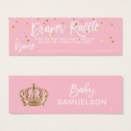 DIAPER RAFFLE Biljett Rosa Princess Baby Shower