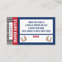 Diaper Raffle Biljett, Sports, Baseball Baby Showe