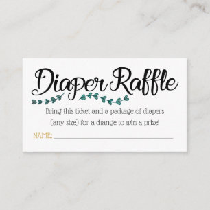 Diaper Raffle Biljett Tilläggskort