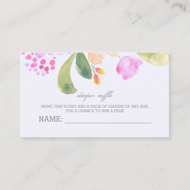 Diaper Raffle Biljett Tilläggskort (Framsida)