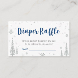 Diaper Raffle Biljett | Vinter Baby Shower, pojke Tilläggskort
