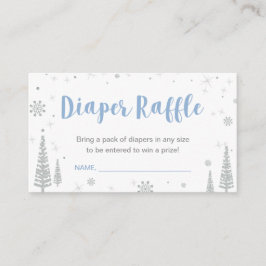 Diaper Raffle Biljett | Vinter Baby Shower, pojke Tilläggskort