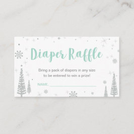 Diaper Raffle Biljett | Vinter Baby Shower, pojke Tilläggskort
