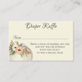 Diaper Raffle Blommigt Pumpkin Fall Baby Shower Visitkort