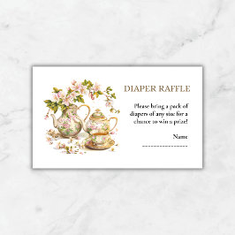 Diaper Raffle Blommigt Vår Baby Shower Tilläggskort