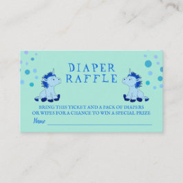 Diaper Raffle Blue Unicorn Twillingars Boy Shower Tilläggskort