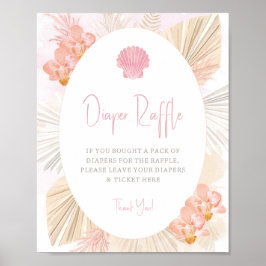 Diaper Raffle Boho Flicka Baby Shower Poster