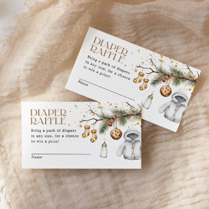 Diaper Raffle Boho jul Baby Shower Tilläggskort