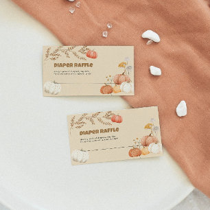 Diaper Raffle Boho Pumpkin Baby Shower Anteckningskort