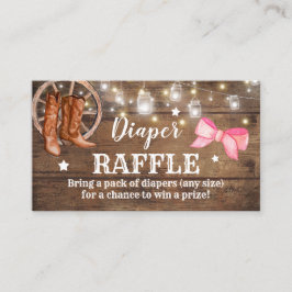 Diaper Raffle Boots eller Bows Gender Reveal Visitkort