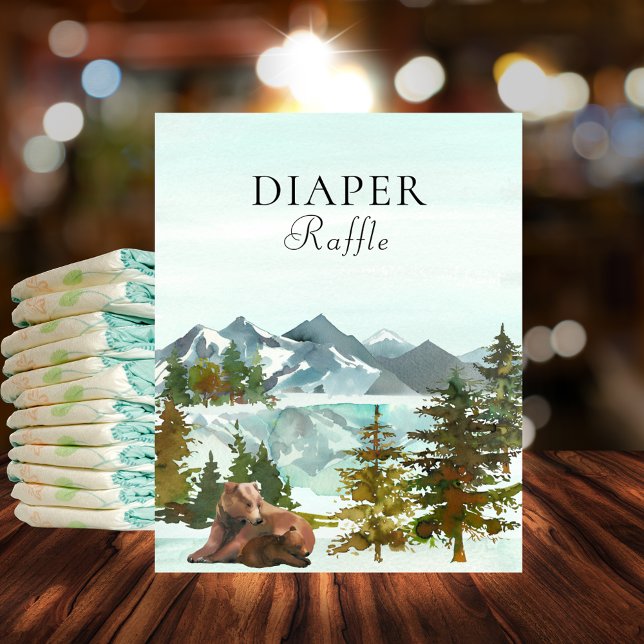 Diaper Raffle Bord Äventyr Bears Baby Shower Poster (Skapare uppladdad)