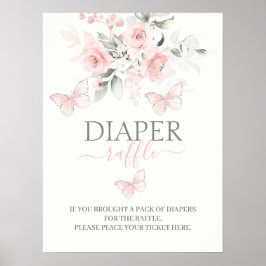 Diaper Raffle Butterfly-skylt Poster