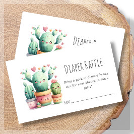 Diaper Raffle | Cactus Baby Shower Tilläggskort
