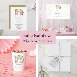 Diaper Raffle Card Boho Rainbow Baby Shower F Tilläggskort