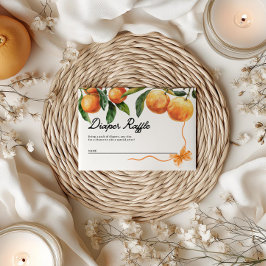Diaper Raffle Card | Orange Baby Shower Tilläggskort