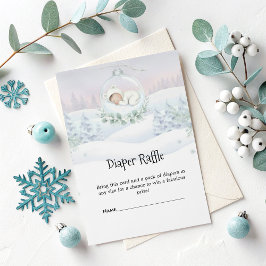 Diaper Raffle Card Our Little Snowbaby Shower  Tilläggskort