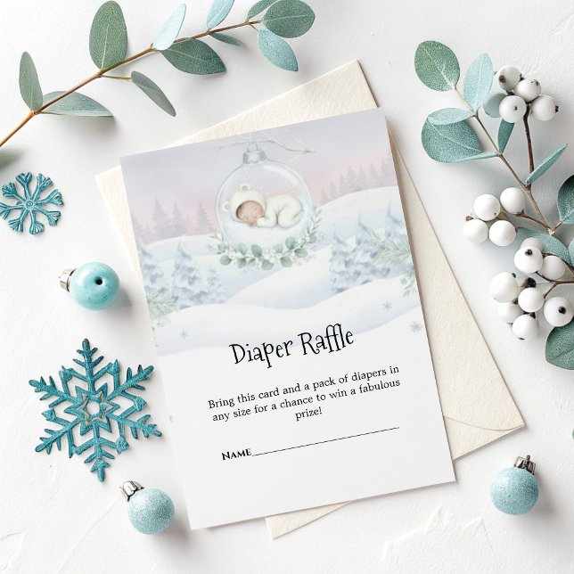 Diaper Raffle Card Our Little Snowbaby Shower  Tilläggskort (Skapare uppladdad)