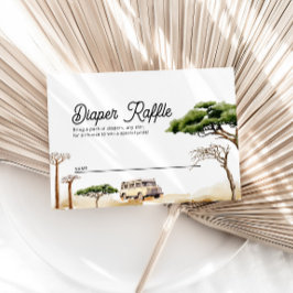 Diaper Raffle Card | Safari Animals Baby Shower Tilläggskort