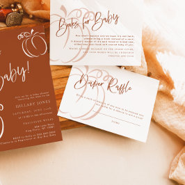 Diaper Raffle Card Terracotta Pumpkin Baby Shower Tilläggskort