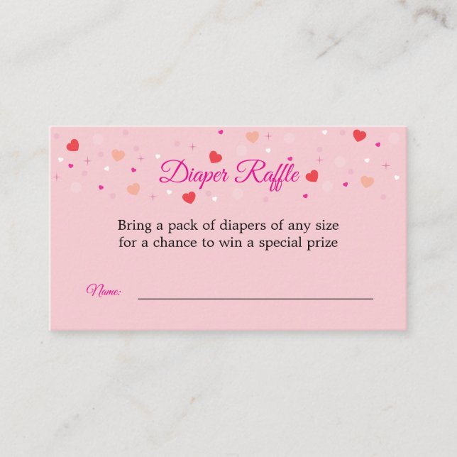 Diaper Raffle Card to Include with Invitations Tilläggskort (Framsida)