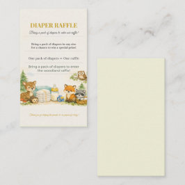 Diaper Raffle Card | Woodland Baby Shower Invite Tilläggskort