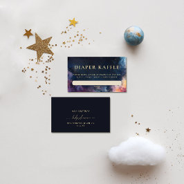 Diaper Raffle Celestial Gift Navy Blue Baby Shower Tilläggskort