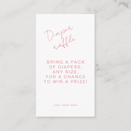 Diaper Raffle Chic Rosa Seashell Baby Shower Tilläggskort