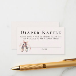 Diaper Raffle Cute Ballerina Baby Shower Tilläggskort
