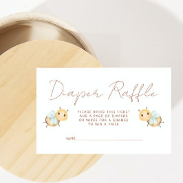 Diaper Raffle Cute Bumblebee Gender Neutral Shower Tilläggskort