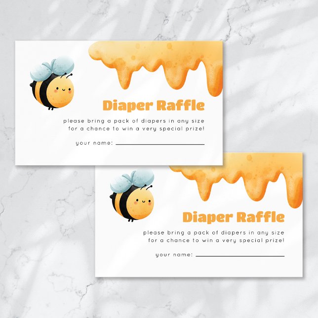 Diaper Raffle Cute honey Bee Baby Shower Tilläggskort (Skapare uppladdad)