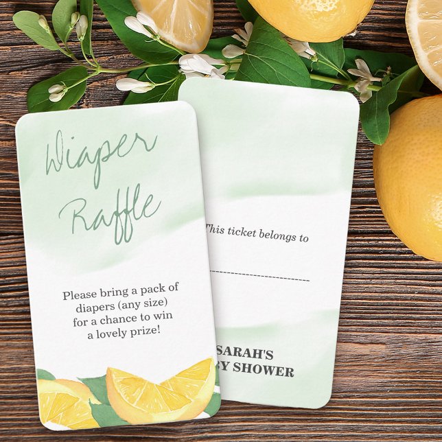 Diaper Raffle Dikt Citrus Lemon Neutralt Tilläggskort (Skapare uppladdad)