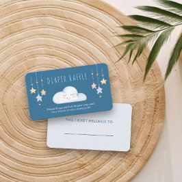 Diaper Raffle Dikt Cloud and Stars Boy Shower Tilläggskort