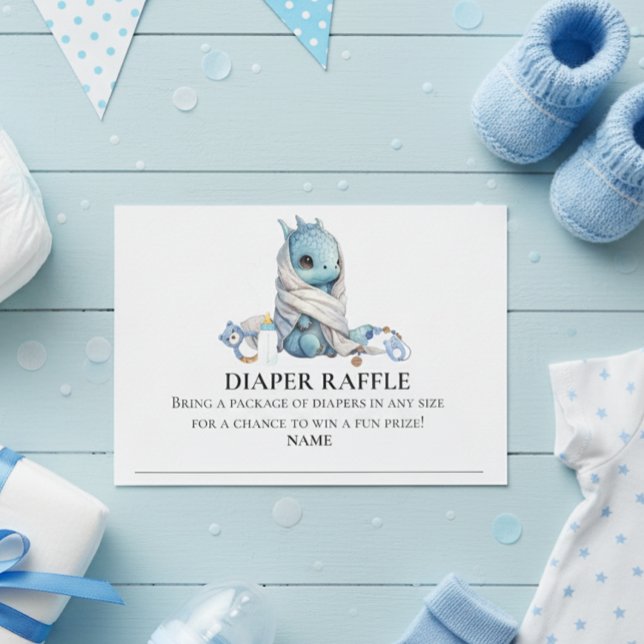 Diaper Raffle Dragon Baby-dusch Inbjudningar (Skapare uppladdad)