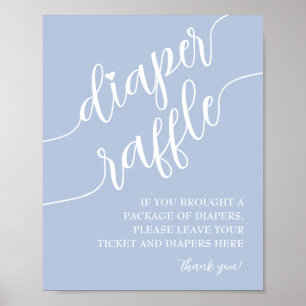 Diaper Raffle Drop of Boy Baby Shower Poster
