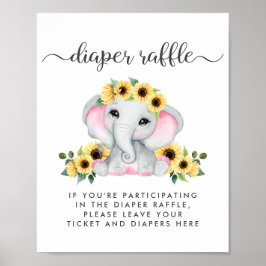 Diaper Raffle Drop off Elephant Flicka Shower Poster