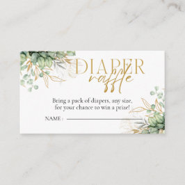 Diaper Raffle Eucalyptus Greenery Baby Shower Tilläggskort