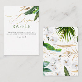 Diaper Raffle Exotic Foliage Baby Shower Visitkort