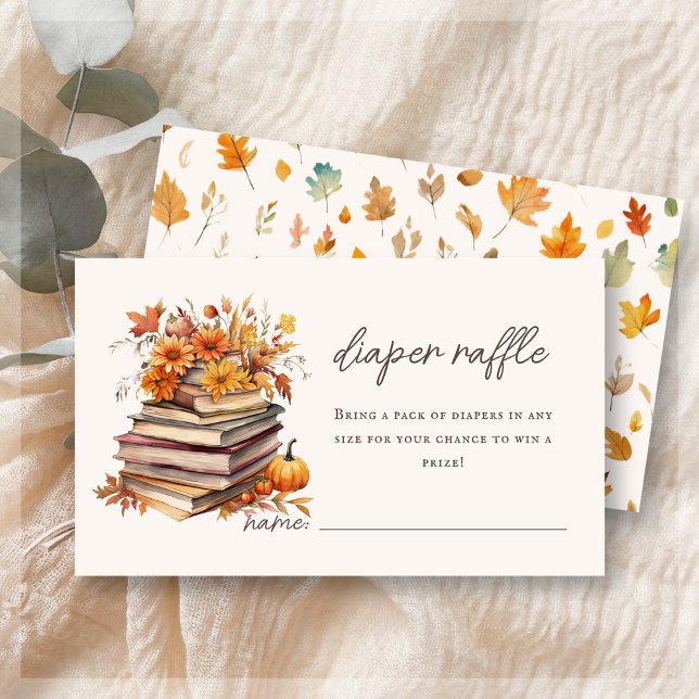 Diaper Raffle | Fall Bok Thworthy Baby Shower Tilläggskort (Skapare uppladdad)