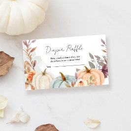 Diaper Raffle Fall Little Pumpkin Baby Shower Tilläggskort
