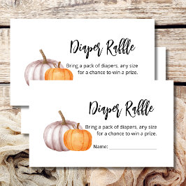 Diaper Raffle Fall Pumpkin Rustic Brown Blommigt Tilläggskort