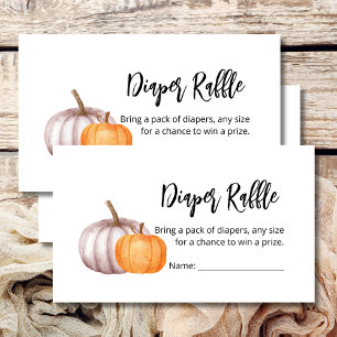Diaper Raffle Fall Pumpkin Rustic Brown Blommigt Tilläggskort