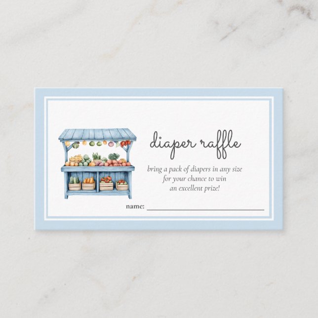 Diaper Raffle Farmers Market Pojke Shower Tilläggskort (Framsida)