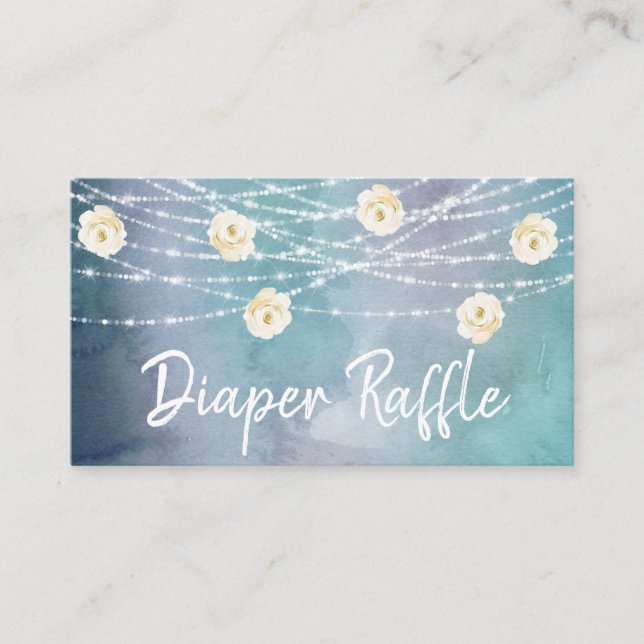 *~* Diaper Raffle Flowers Ljus Ro Baby Shower Tilläggskort (Framsida)