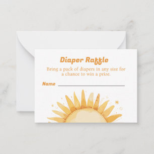 Diaper Raffle for Baby Shower Sunshine Theme Anteckningskort