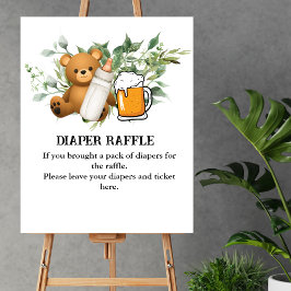 Diaper Raffle Game a baby håller på att blåsa tema Poster