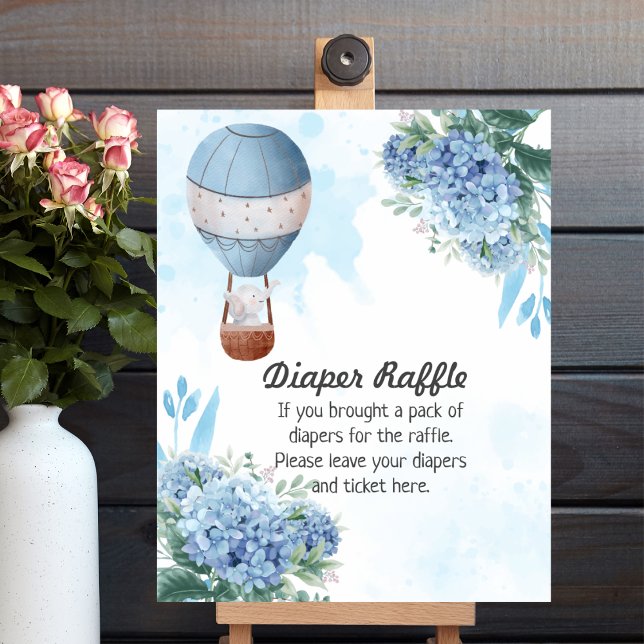 Diaper Raffle Game Elephant Luftballong Poster (Skapare uppladdad)