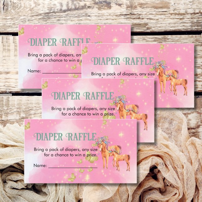 Diaper Raffle Game Magic Unicorns and Butterfly Tilläggskort (Skapare uppladdad)