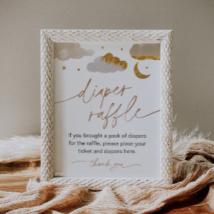 Diaper Raffle Game Twinkle Little Star Baby Shower Poster